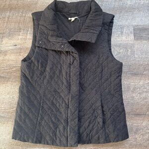 Eileen Fisher Black Quilted Vest Size Large